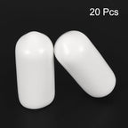 uxcell 20pcs Rubber End Caps 6.5mm ID Vinyl Round End Cap Cover Screw Thread Protectors White