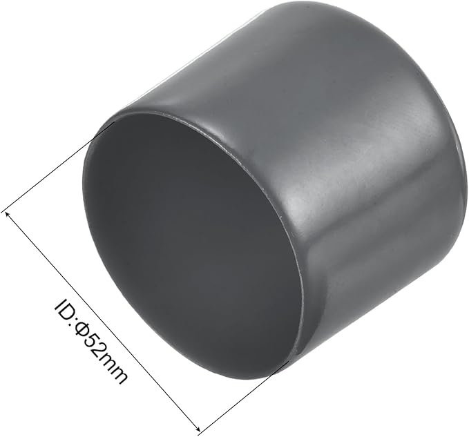 uxcell 4pcs Rubber End Caps 2 1/16"(52mm) ID Vinyl Round End Cap Cover Screw Thread Protectors Dark Grey, 40mm Height