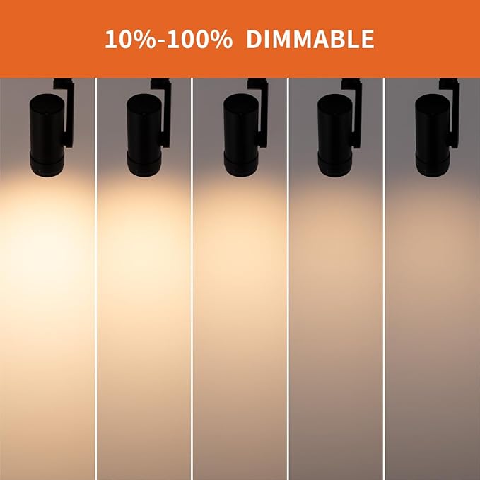 mirrea H Type LED Track Lighting Heads, Track Light Head with 24° to 60° Adjustable Beam Angle, 13.5W 90 CRI 3000K Warm White Black Painted, Pack of 12