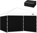 Instant Canopy Sidewalls for 12x12 Pop Up Canopy Tent, 300D Waterproof Material for Outdoor Events, Vendor Booths, and Privacy (Sidewalls Only, Canopy Not Included) (Black, 12x12ft-3pcs)