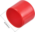 uxcell 4pcs Rubber End Caps 1 5/16"(34mm) ID Vinyl Round End Cap Cover Screw Thread Protectors Red, 30mm Height