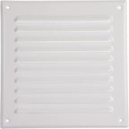 Vent Systems - 6 x 6 Inch (Inner) Pack of 10 White Metal Square Soffit Air Vent Grille Cover, Register Vent Deflector Louver Built-in Mesh HVAC for Bathroom Home Office Kitchen 8" x 8" (Outer)