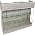 Only Hangers Barnwood Series Display Showcases and Retail Store Checkout Counters (Barnwood Ledge Counter with Glass Display, 4 Feet)