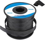 300Ft-1/2inch PET Expandable Braided Wire Sleeving,Wire Loom Cable Sleeve for TV,Computer,Home Theater,Automotive,Home Industrial,Electrical Wires,Chemical,Protect Cat from Chewing Cords,Black