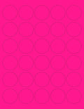 8-1/2 x 11" Neon Color High Light Fluorescent Labels for Laser & Inkjet Printer (Pink Fluorescent, 1.5" Round - 30 Per Page | 1500 Labels)