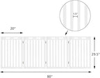 unipaws 29.5'H Free Standing Tall Wooden White Dog Cat Gate, Foldable Pet Fence for Doorway, Stairs, Indoor Use