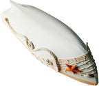 White Wooden Boat Tray Decor Decorative Nautical Boat Ornament Decor Wood Boat Tray Decorations Beach Theme Bathroom Decor Boats Shelf Decor 17 Inch