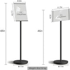 Adjustable Pedestal Floor Standing Sign Holder Stand,Outdoor Indoor Standing Display Poster Holder Stand For Businesses, Advertising,Menu,Guide signs A4(8.3x11.7in)-Black