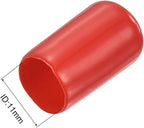 uxcell 10pcs Rubber End Caps 11mm(7/16") ID Vinyl Round End Cap Cover Screw Thread Protectors Red