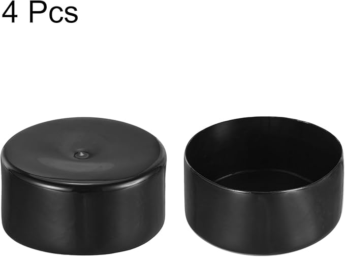 uxcell 4pcs Rubber End Caps 110mm ID Vinyl Round End Cap Cover Screw Thread Protectors Black, 50mm Height
