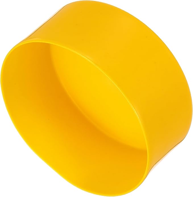 uxcell 4pcs Rubber End Caps 120mm(4.7 Inch) ID Vinyl Round End Cap Cover Screw Thread Protectors Yellow, 50mm Height