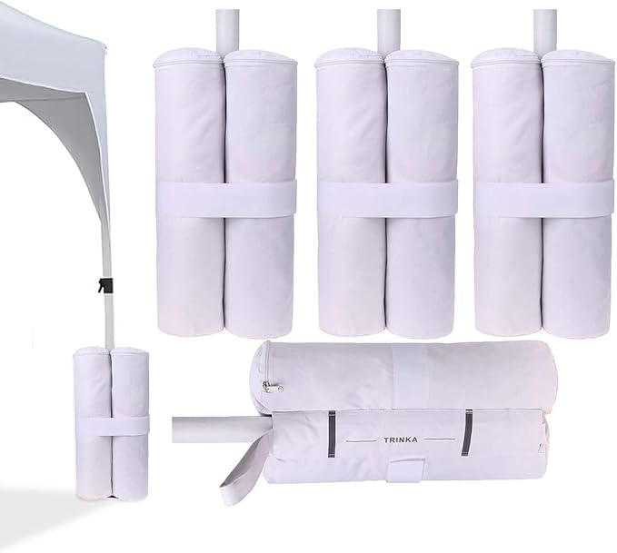 Extra Large Canopy Weights Bag Leg Weight for Pop up Canopy Tent Gazebo Patio Instant Outdoor Sun Shelter,160LBS Tent Weight Sand Bags (4Pack White)