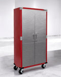 Heavy Duty Storage Solid Stainless Steel Cabinet with Lockable, Adjustable Shelf, Metal Garage Organizer (Red, 36" W x 18" D x 72" H)