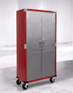 Heavy Duty Storage Solid Stainless Steel Cabinet with Lockable, Adjustable Shelf, Metal Garage Organizer (Red, 36" W x 18" D x 72" H)