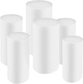 6Pcs Metal Pedestal Stand for Party, Large White Cake Stand, Pedestal Display Plinth Pillars for Wedding Ceremony Birthday Party Art Decor, Column Decorative Cube for Wedding Dessert Table Display