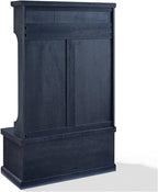 Pemberly Row Modern Wood 4 Hook Hall Tree in Distressed Navy