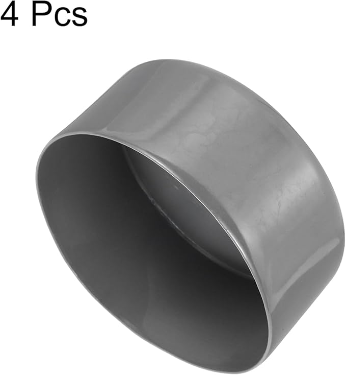 uxcell 4pcs Rubber End Caps 110mm ID Vinyl Round End Cap Cover Screw Thread Protectors Dark Grey, 50mm Height