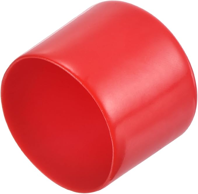 uxcell 4pcs Rubber End Caps 1 7/16"(36mm) ID Vinyl Round End Cap Cover Screw Thread Protectors Red, 30mm Height