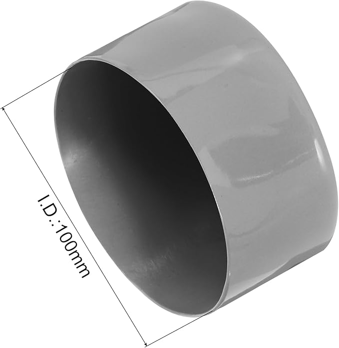 uxcell 4pcs Rubber End Caps 100mm ID Vinyl Round End Cap Cover Screw Thread Protectors Light Gray, 50mm Height