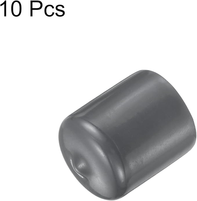 uxcell 10pcs Rubber End Caps 27mm ID Vinyl Round End Cap Cover Screw Thread Protector Dark Grey