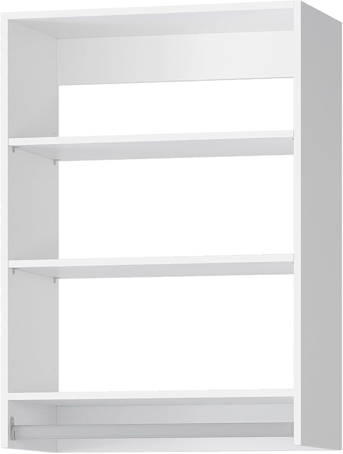 Medium Double Hanging Closet Unit, Modular Closet System, Wood Closet System Organizer with Storage for Walk In Closets, Clothing Rack Closet for Hanging Clothes, Bedroom, White, 22.5"W