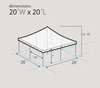 TentandTable 20' x 20' Premium Canopy Tent, Red/White, Outdoor Pole Tent, 40-80 Person Capacity for Parties, Weddings, Events, Commercial and Residential Use, Large Heavy Duty Vinyl Canopy Tents