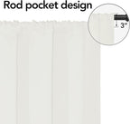 Easy-Going Rod Pocket Blackout Curtains for Bedroom, Room Darkening Window Curtains for Living Room, Thermal Insulated Noise Reduction Solid Window Drapes, 2 Panels(52x63 in, Ivory)