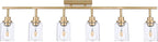 6-Light Track Lighting Kits Gold, Multi-Directional Rotating Kitchen Tracking Light Heads with Clear Glass, Modern Track Lighting Fixture Ceiling Vanity Lights for Bathroom Island Accent Shop