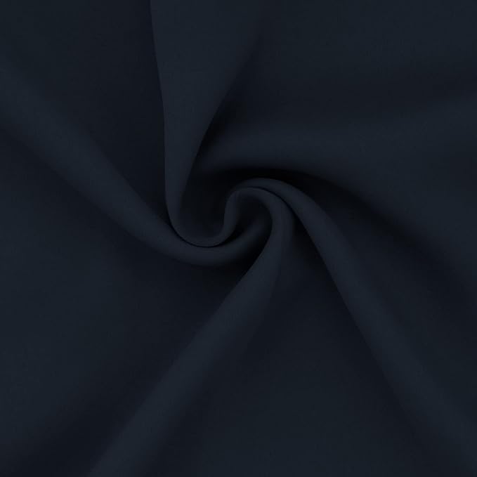 Easy-Going Rod Pocket Blackout Curtains for Bedroom, Room Darkening Window Curtains for Living Room, Thermal Insulated Noise Reduction Solid Window Drapes, 2 Panels(42x45 in, Navy)