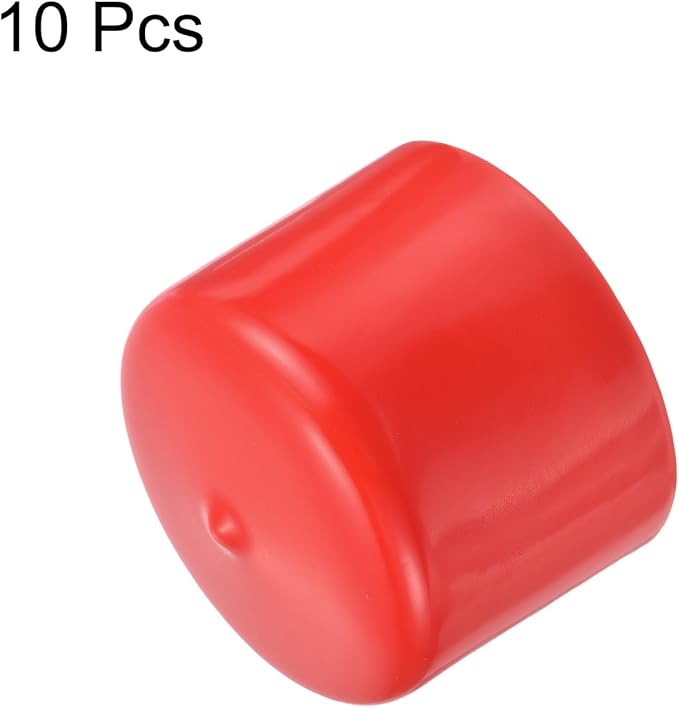 uxcell 10pcs Rubber End Caps 54mm ID Vinyl Round End Cap Cover Screw Thread Protector Red