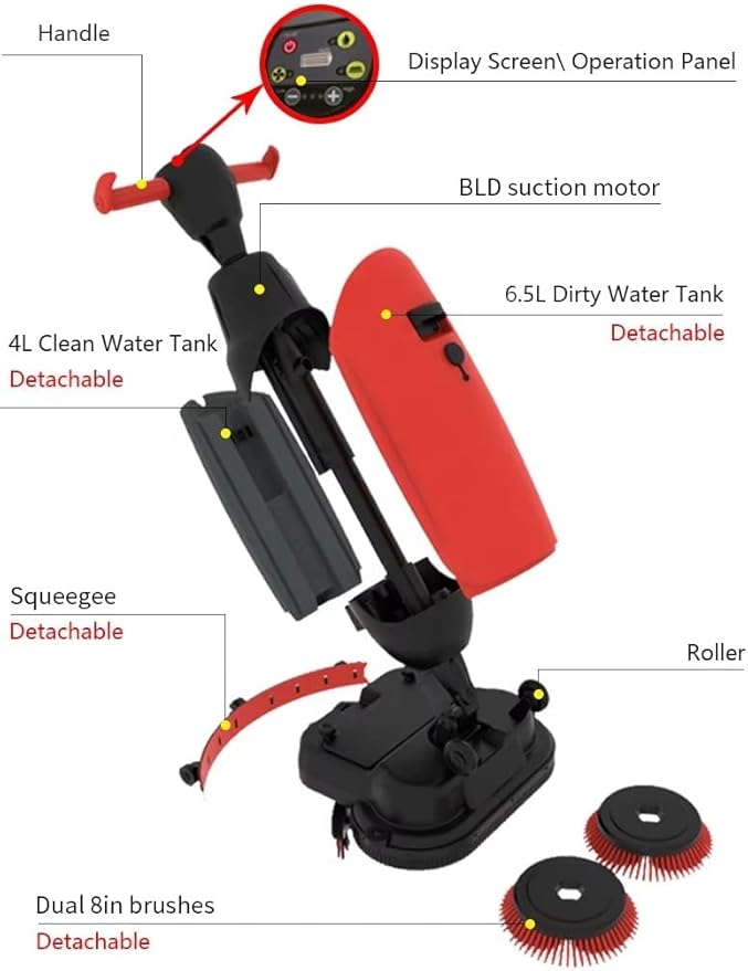 Portable Commercial Floor Scrubber - Mini Floor Machine for Efficient Cleaning, Gary, cw430