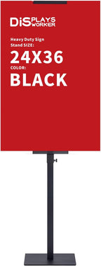 DISPLAYSWORKER Poster Stand for Display,Double Sided Banner Stand with heavy duty Base, Metal Floor Standing Sign Holder Up to 78 inches for Board & Foam Sign (Single-Pole)