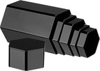 Jetec Hexagonal Jewelry Display Risers Hexagonal Market Display Risers Stands Acrylic Showcase Acrylic Stand for Jewelry Model Figures Decoration, 6 Sizes(Black,6 Pieces)