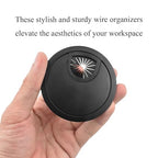 HAHIYO 2Pcs 2.4Inch/60mm Black Zinc Alloy Desk Grommet Wire Grommet Cable Management Cord Hole Cover Desk Wire Hole Insert Wire Organizer for Computer Office Home School Equipment Systems