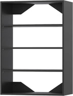 Short Tower Closet Unit, Modular Closet System, Wood Closet System Organizer with Storage for Walk In Closets, Clothing Rack Wardrobe for Hanging Clothes, Bedroom, Black, 31.5"W