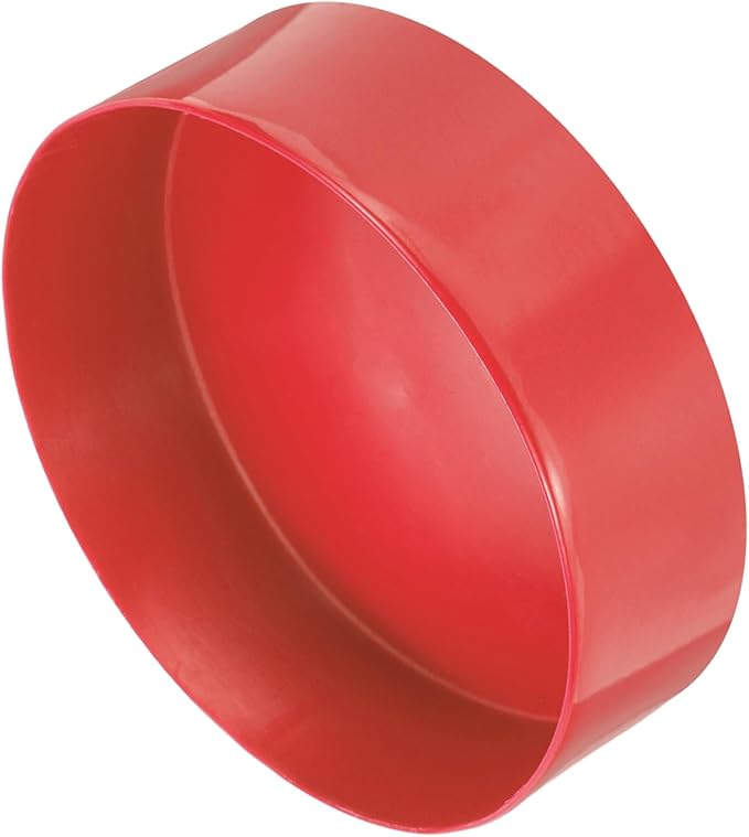 uxcell 4pcs Rubber End Caps 170mm(6.7 Inch) ID Vinyl Round End Cap Cover Screw Thread Protectors Red, 50mm Height