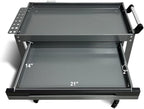 Metal 3 Tier Rolling Tool Cart with Drawer, Steel Utility Cart on Wheels, for Warehouse Garage Workshop