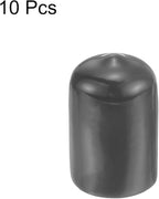 uxcell 10pcs Rubber End Caps 17mm ID Vinyl Round End Cap Cover Screw Thread Protector Dark Grey