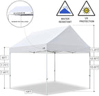 Eurmax USA Patented 10x10 Pop Up Canopy Tent Party Tent Commercial Instant Canopies Shelter with Heavy Duty Roller Bag,Bonus 4 Sand Bags (Snow White)