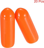 uxcell 20pcs Rubber End Caps 4mm(0.2") ID Vinyl PVC Round Tube Bolt Cap Cover Screw Thread Protectors,Orange