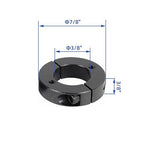 (4-Pack) Shaft Collar 3/8" Bore, 1045 Steel Double Split Clamp-On Shaft Collars Style, 7/8" OD, 3/8" Thickness, with M4 Set Screws