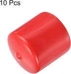 uxcell 10pcs Rubber End Caps 43mm ID Vinyl Round End Cap Cover Screw Thread Protector Red