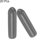 uxcell 20pcs Rubber End Caps 3mm(1/8") ID Vinyl PVC Round Tube Bolt Cap Cover Screw Thread Protectors Dark Grey