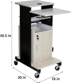 OEF Furnishings Premium Plus Presentation Cart with Storage Cabinet