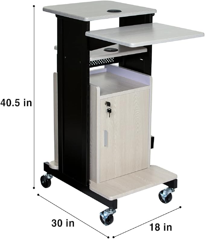 OEF Furnishings Premium Plus Presentation Cart with Storage Cabinet