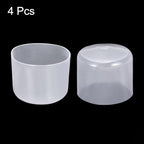 uxcell 4pcs Rubber End Caps 50mm ID Vinyl Round Tube Bolt Cap Cover Screw Thread Protectors Clear, 40mm Height