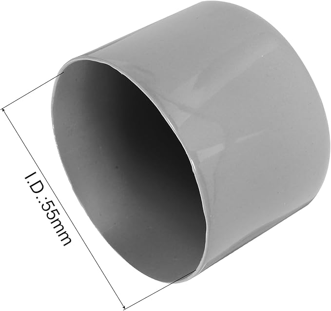 uxcell 5pcs Rubber End Caps Protective Caps 55mm ID Vinyl PVC Round Tube Bolt Cap Cover Screw Thread Protectors Light Gray
