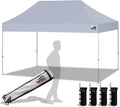 Eurmax USA 10'x15' Pop Up Canopy Tent Commercial Instant Canopies with Heavy Duty Roller Bag,Bonus 4 Sand Weights Bags (Grey)