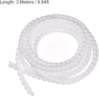 uxcell Flexible Spiral Cable Wrap Wire Cord Wraps Management Sleeve 8mm x 10mm Computer Wire Manage Cord 3 Meters Length White