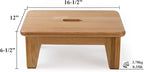 CONSDAN Oak Step Stool for Bed, Wooden Stool for Adults & Seniors - 6.5" High, Non-Slip Mat, No Assembly Needed, Solid Wood, Natural Color